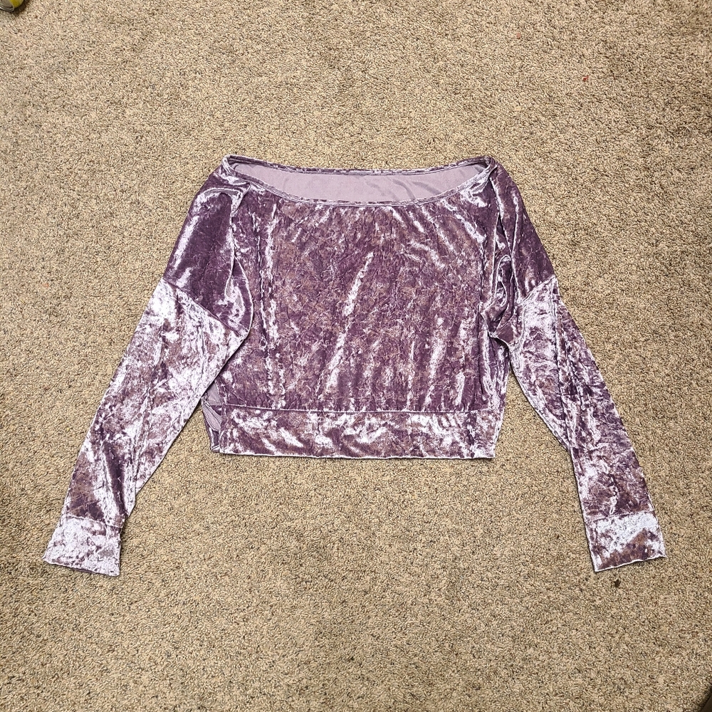 Forever 21 Velvet Forever 21 Top Blush Pink Purple Crushed Velvet